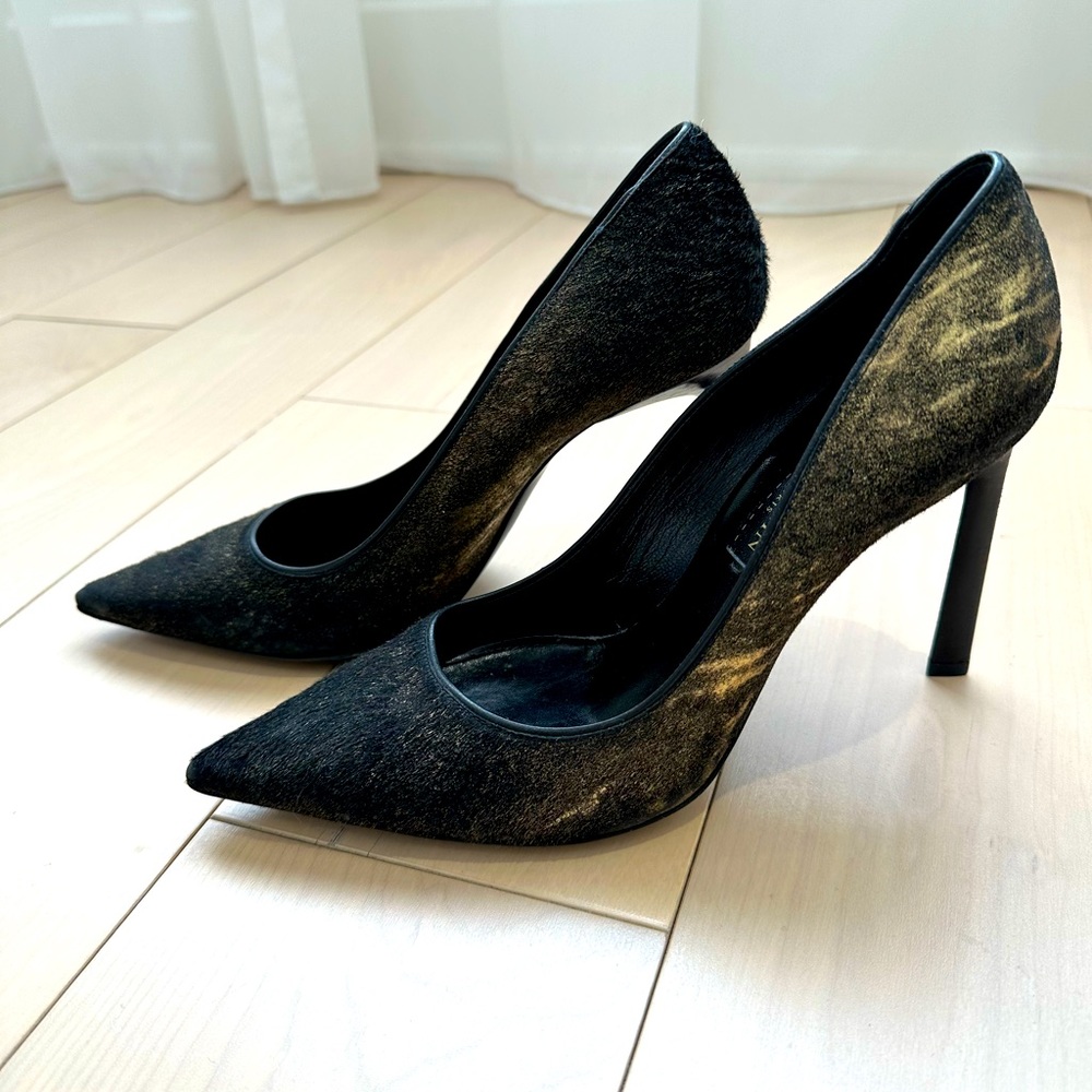 Authentic LANVIN Metallic Gold (Pony Hair) Pumps size 37.5 - Picture 2 of 12